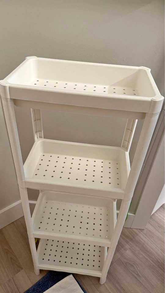 IKEA VESKEN 4-Tier Shelf Unit – White