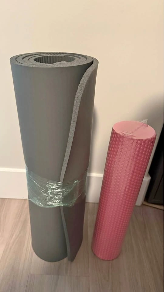 Gaiam Essentials Thick Yoga Mat + (NEW) Foam Roller