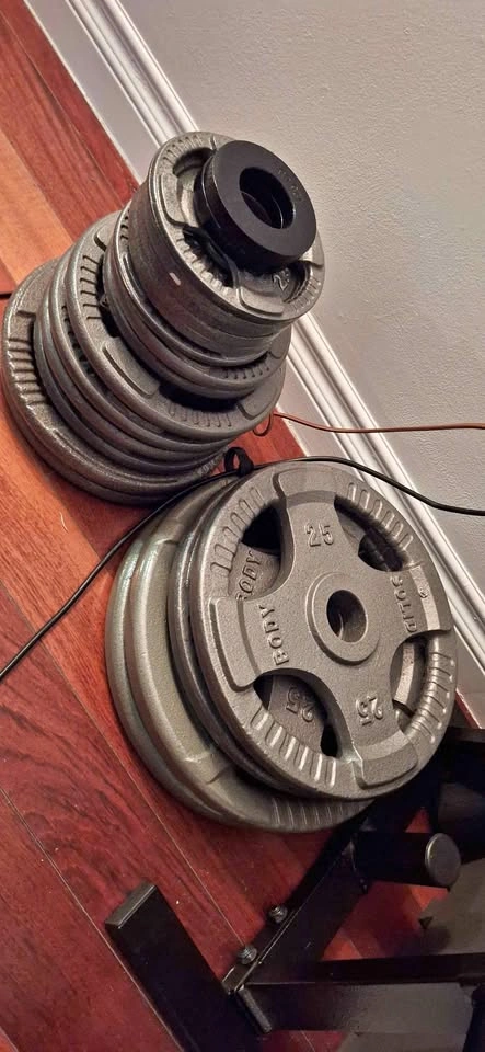 Olympic Weight Set with Barbell and Rack