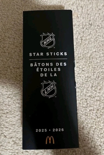 YOU CHOOSE NHL Star Sticks 2025-2026 Adult Happy Meal Mcdonalds
