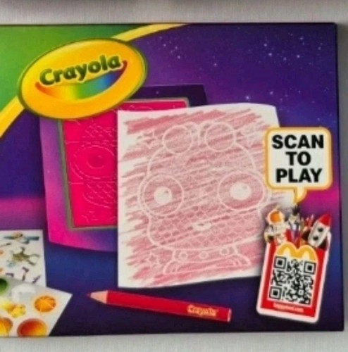 NEW mcdonalds happy toy 2026 crayola coloring set Alien rubbing