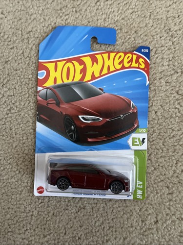 2025 Hot Wheels HW EV 1/10 Tesla Model S Plaid Red