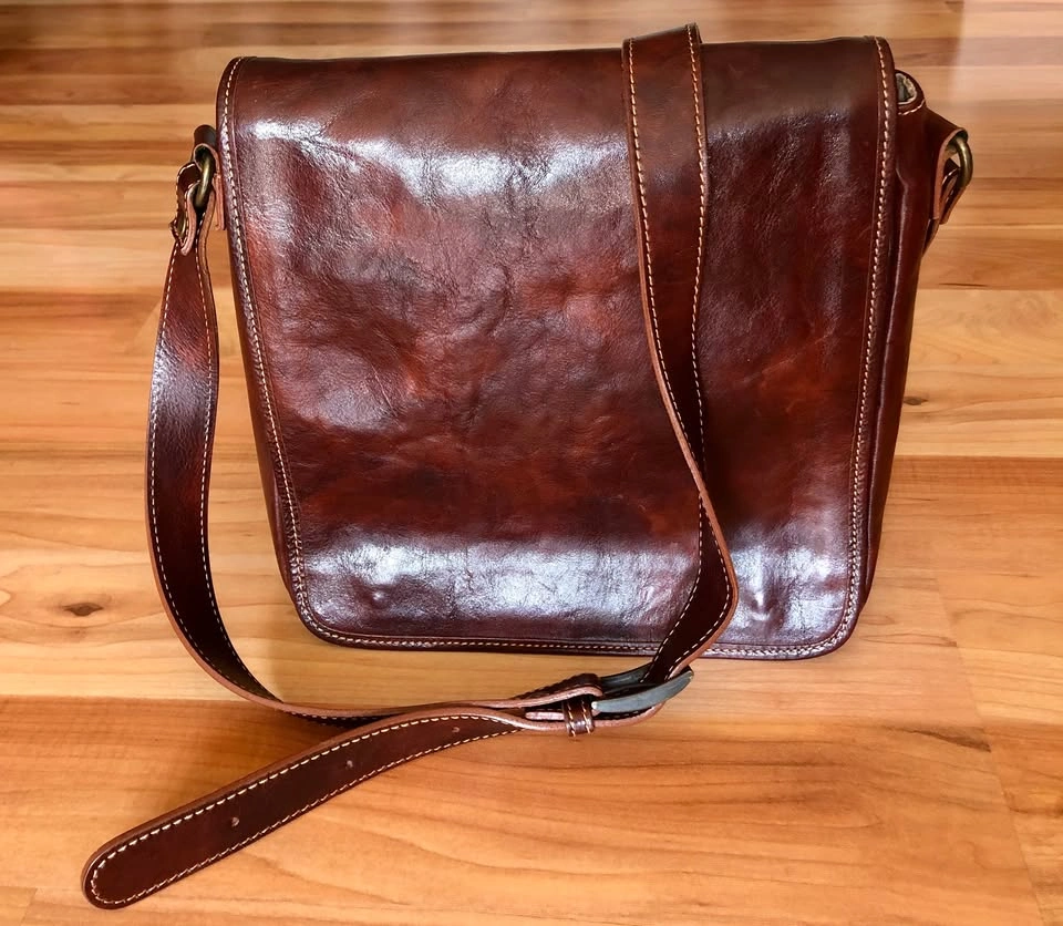 FINANZA Italian Leather Messenger Bag (Large)