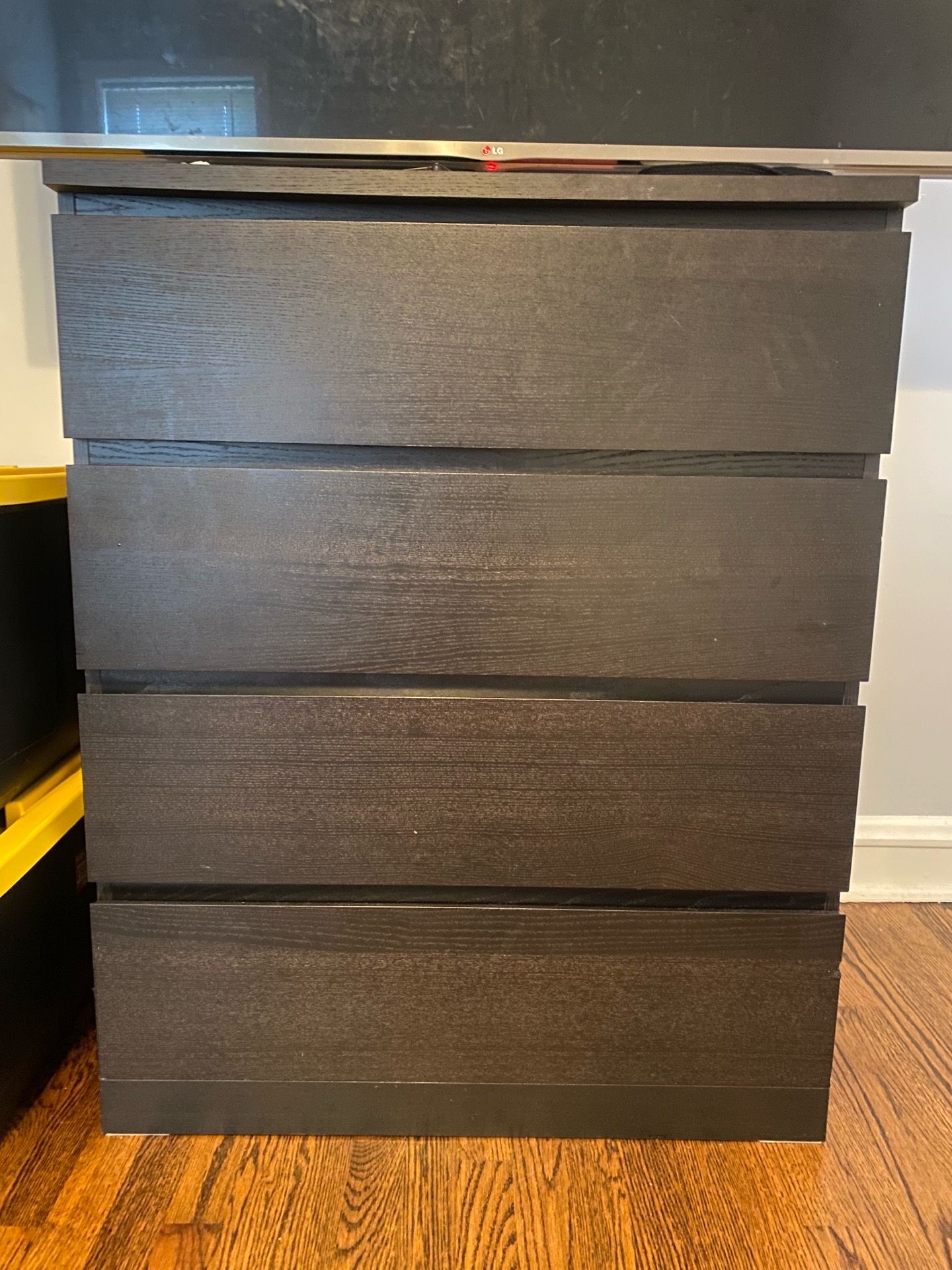 IKEA- Malm 4 drawer Dresser w/ Glass Topper