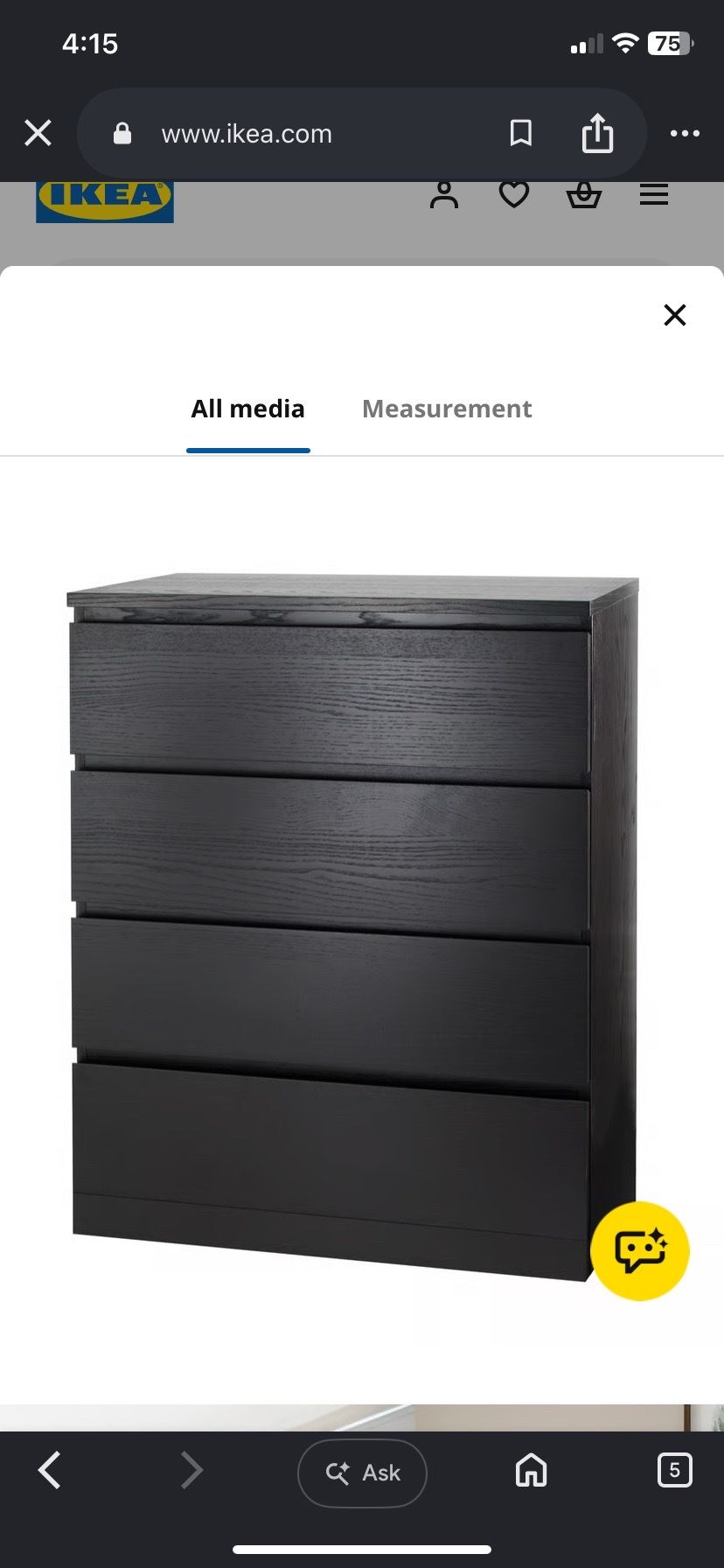 IKEA- Malm 4 drawer Dresser w/ Glass Topper - photo 5