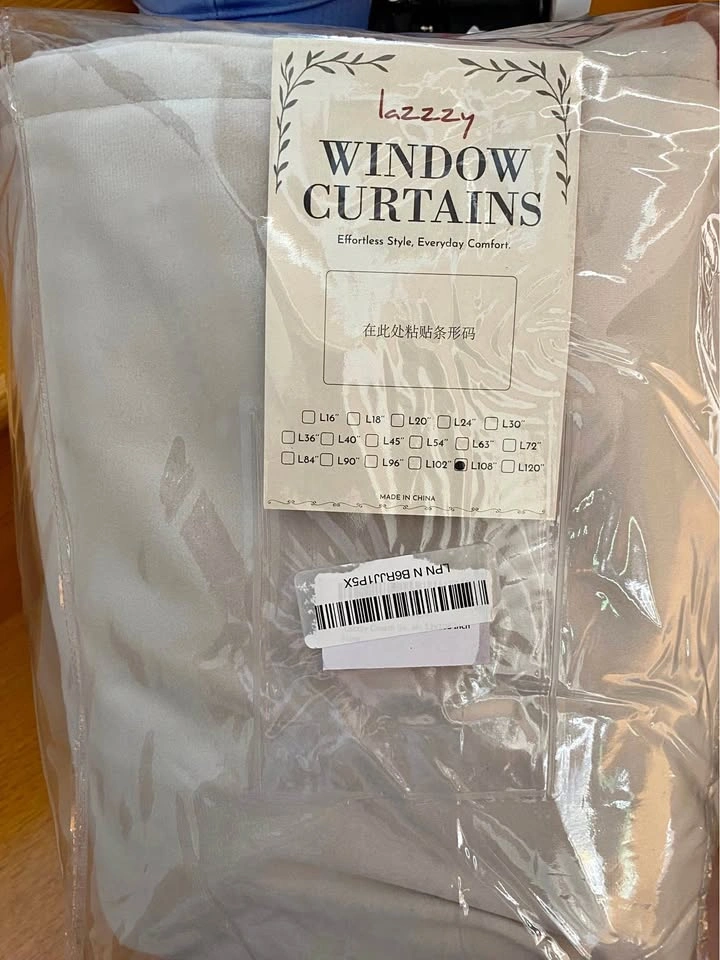 Drapes with Blackout- Extra Long 108"