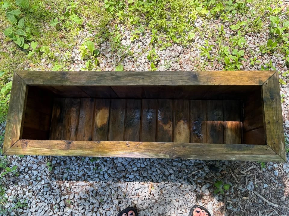 Wood Window Planter Box – Rustic Outdoor Planter - photo 3