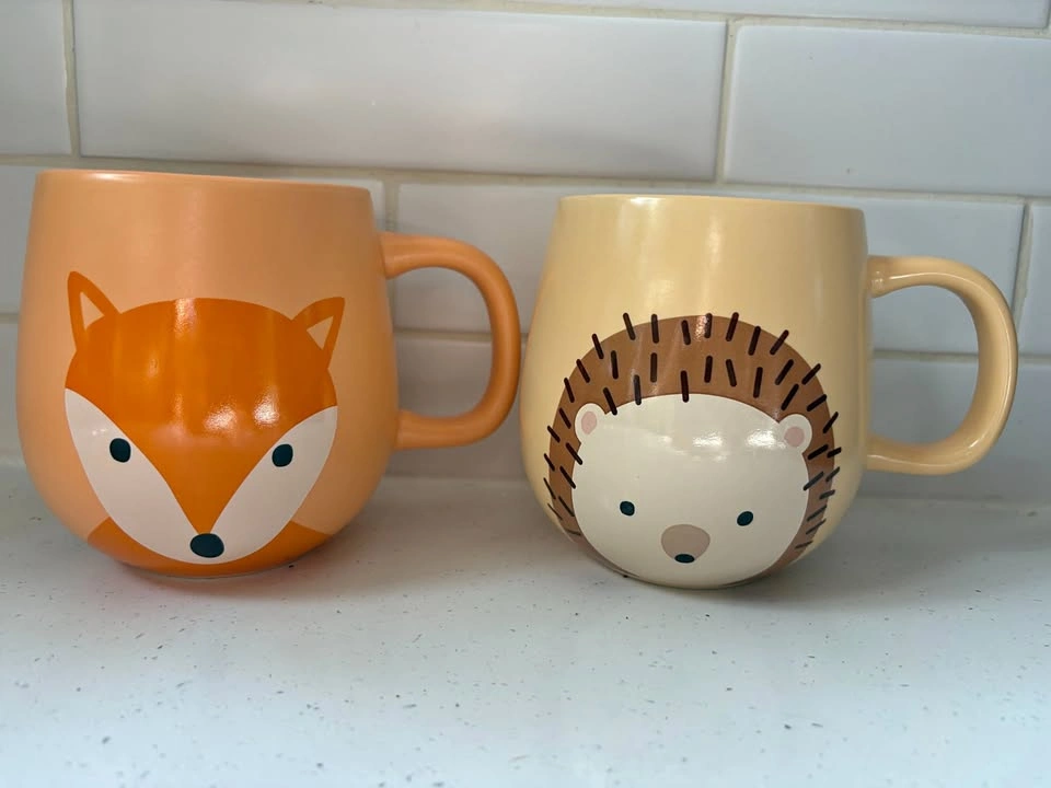 Cute Woodland Animal Mugs (Fox , Hedgehog, Owl) – set of 3
