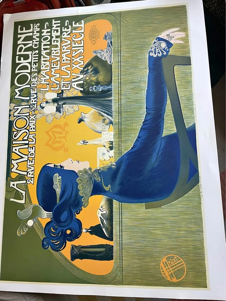 Large 48x36 Art Nouveau Lithograph (Manuel Orazi / S2 Art Group
