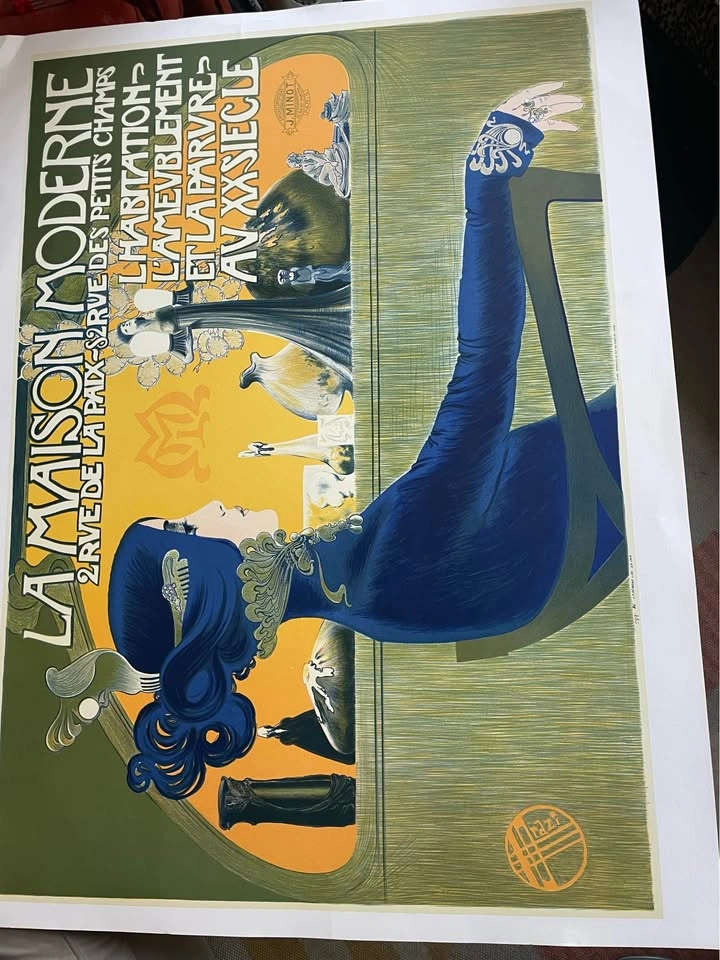 Large 48x36 Art Nouveau Lithograph (Manuel Orazi / S2 Art Group - photo 2