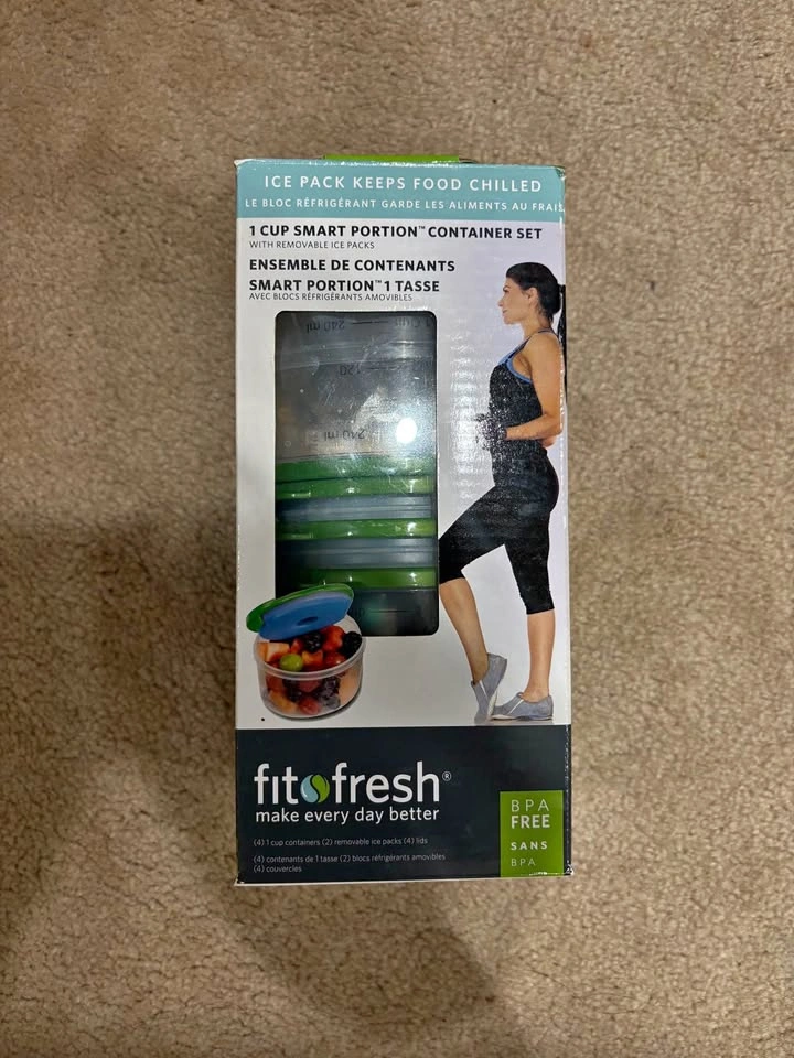 Fit & Fresh Smart Portion Container Set with Ice Packs (New in B
