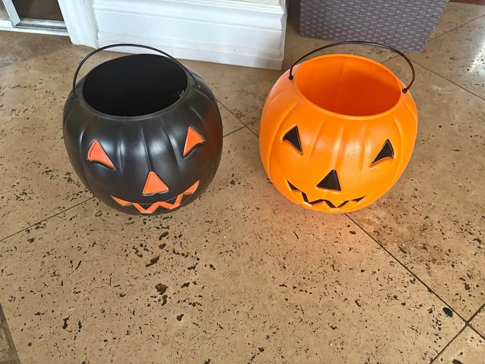 Halloween Pumpkin Trick-or-Treat Buckets (Set of 2)