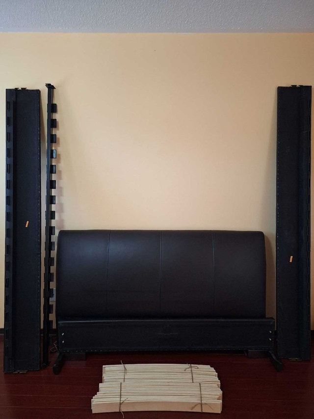 Black Faux Leather Bed Frame - photo 4