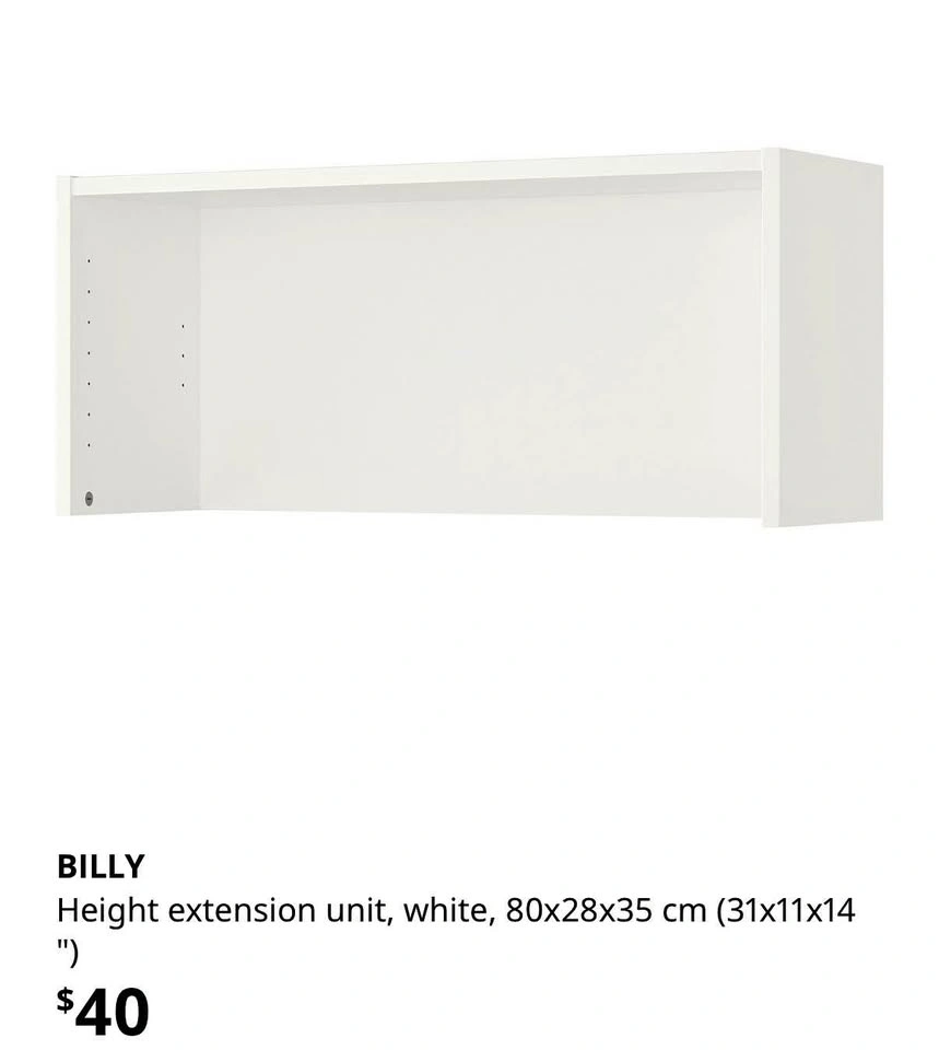 IKEA Billy Bookshelf Height Extension Unit Brand New!