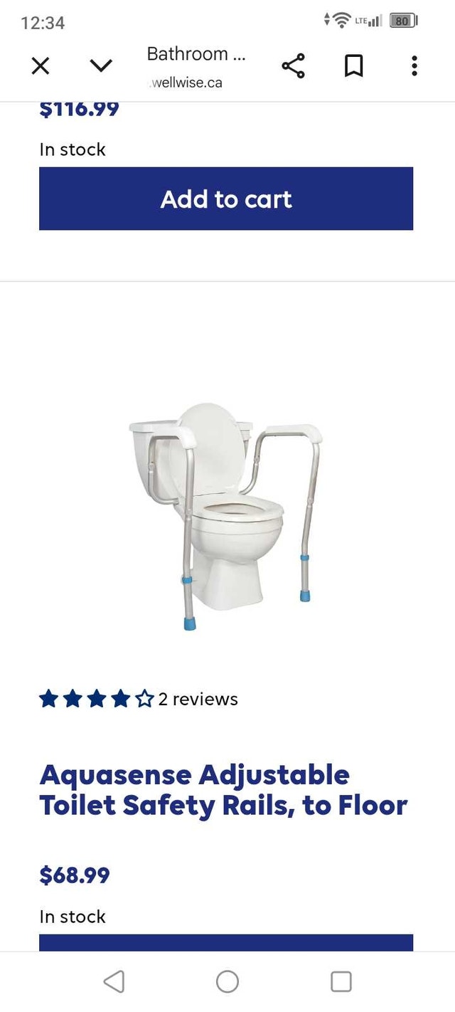 Aquasense Toilet Safety Rails - photo 2