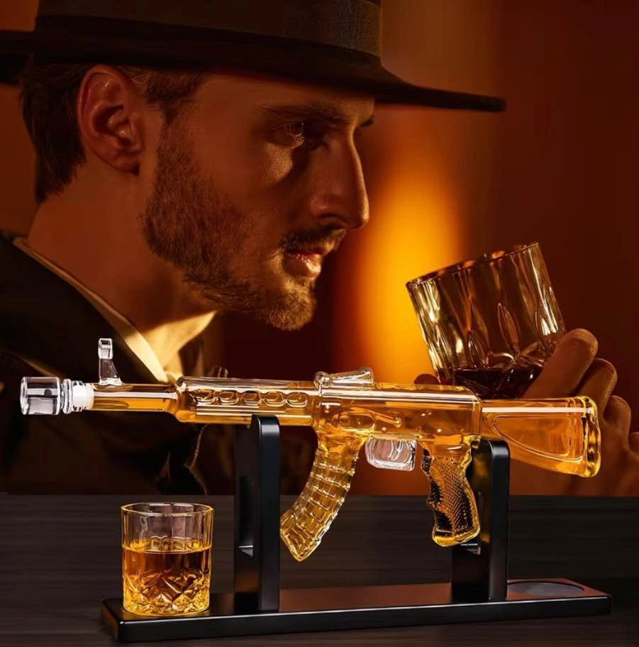 AK47 Military Whiskey Decanter Set with 2 Glasses - photo 2