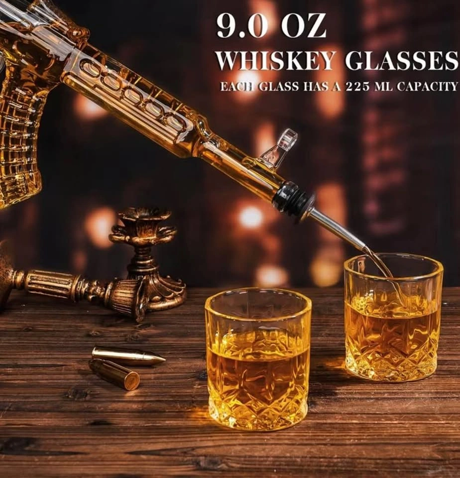 AK47 Military Whiskey Decanter Set with 2 Glasses - photo 3