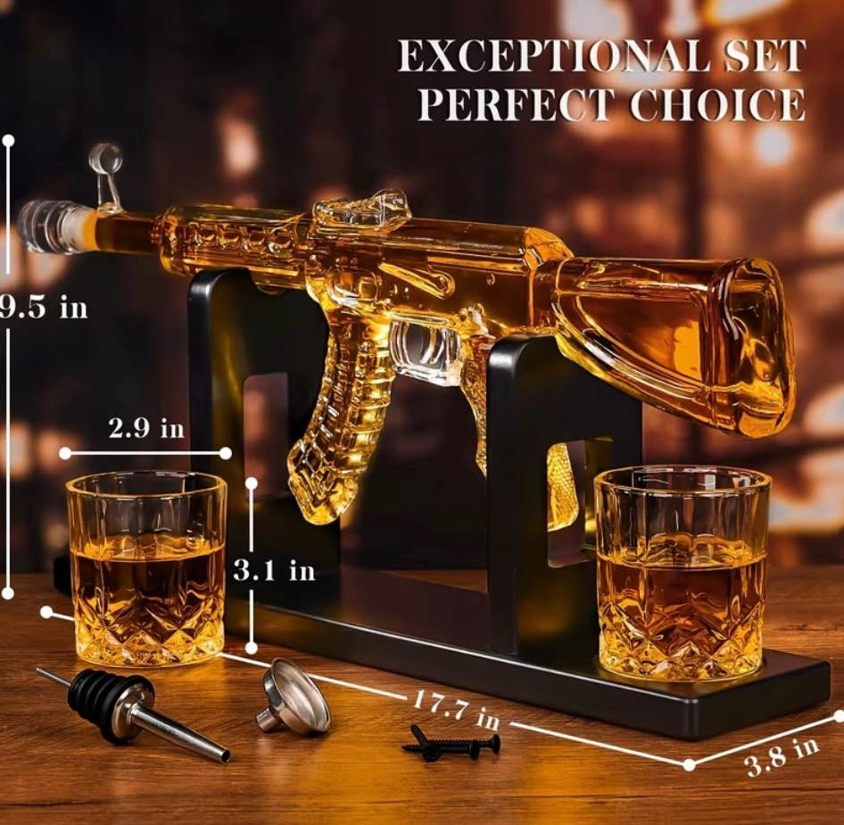 AK47 Military Whiskey Decanter Set with 2 Glasses - photo 5