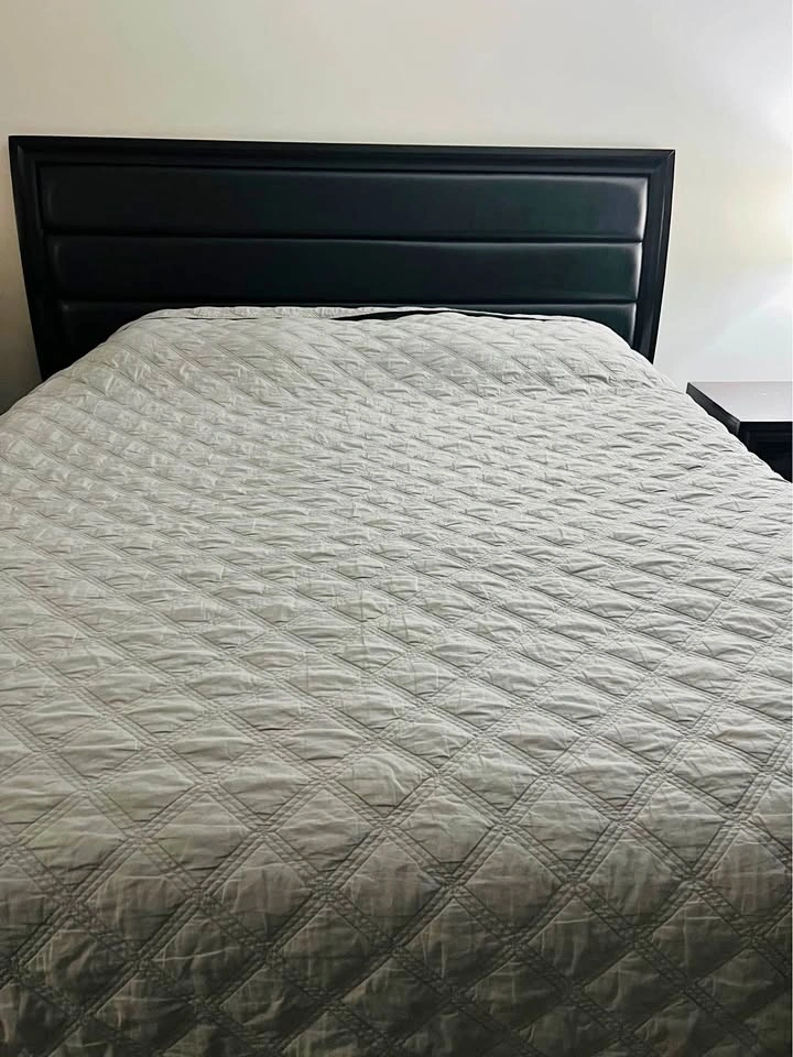 Moving sale: Dark brown Bedroom Set with Faux Leather Headboard