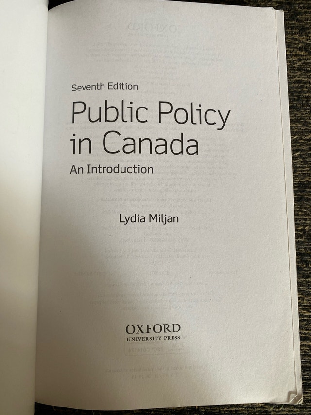 Oxford Public Policy in Canada Seventh Edition - photo 2