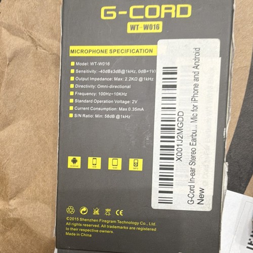 G-CORD WT-W016 In-Ear Earbuds 3.5mm Wired Headphones - photo 2