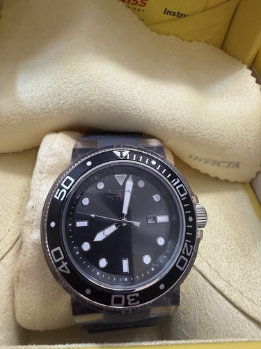 Invicta Men’s Quartz Diver 51mm Black Dial Date Gray Silicone St - photo 2