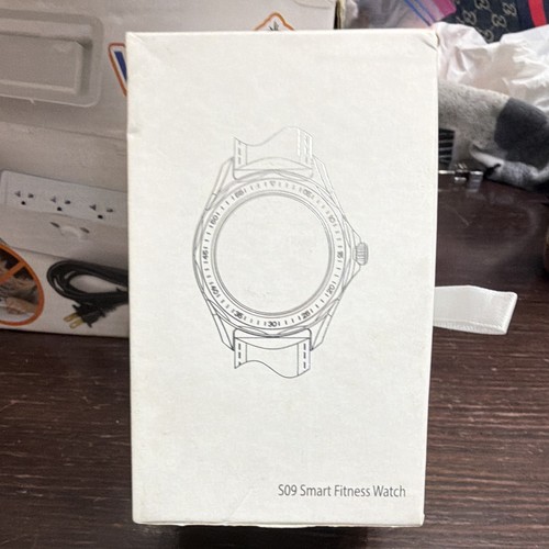 S09 Smart Fitness Watch 46mm Black Leather Band Android iOS - photo 2