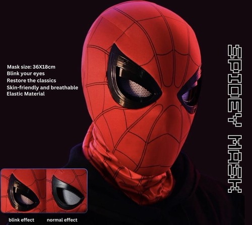 Spider-Man Full Face Fabric Mask Red/Black One Size