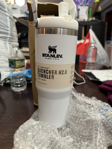Stanley Quencher H2.0 30oz White Tumbler w/ Handle Straw, BPA-Fr
