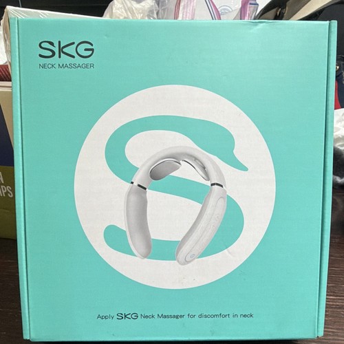 SKG 4356E Neck Massager TENS Heated Cordless Battery White/Gray