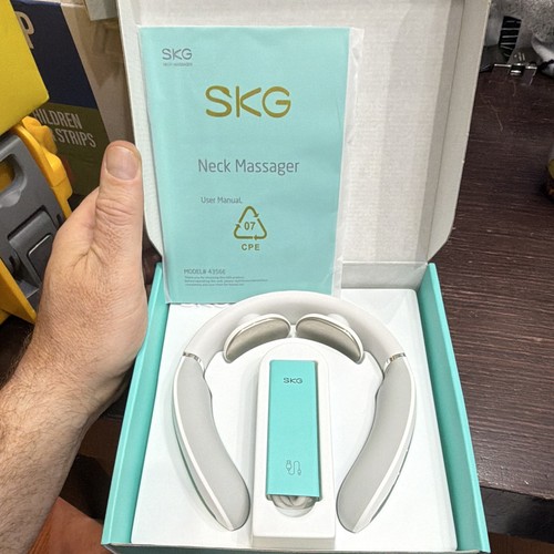 SKG 4356E Neck Massager TENS Heated Cordless Battery White/Gray - photo 2