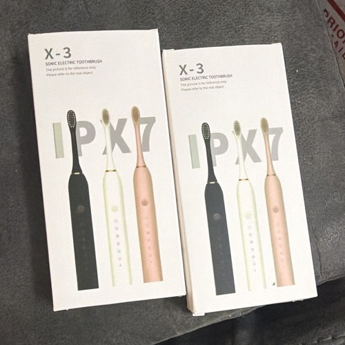 X-3 Sonic Electric Toothbrush Set 2-Pack IPX7 Pink