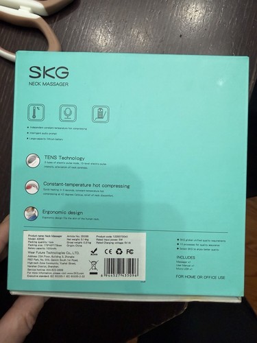 SKG 4356E Neck Massager TENS Heated Rechargeable USB Battery - photo 2