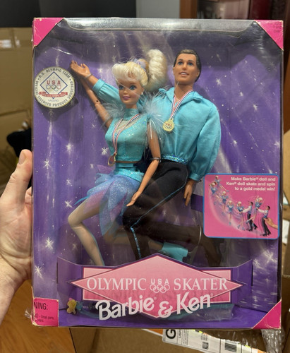 Mattel Barbie & Ken Olympic USA Skater Dolls Set 1998