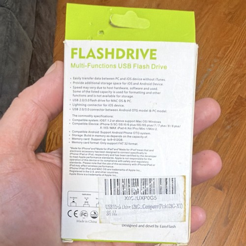 EasyFlash FLASHDRIVE 128GB Pink USB/Lightning Flash Drive - photo 2