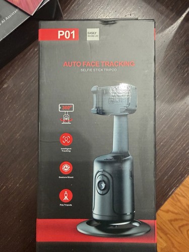 P01 Auto Face Tracking Desktop Phone Holder Stand, 360 Rotation,
