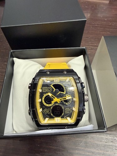 Activa Sport Unisex Quartz 44mm Analog-Digital Black Dial Yellow