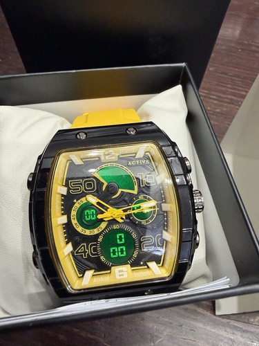Activa Sport Unisex Quartz 44mm Analog-Digital Black Dial Yellow - photo 2