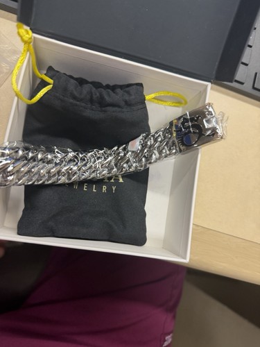 Invicta Silver-Tone Cuban Link Chain Bracelet Stainless Steel