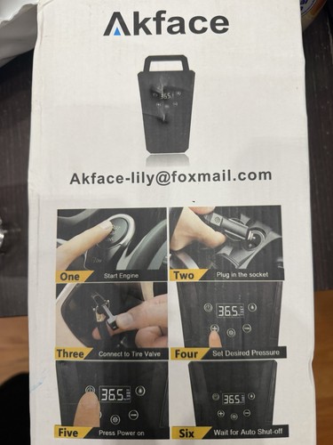 Akface Tire Inflator Portable Air Compressor, DC 12V Digital Air
