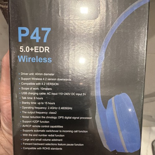 P47 5.0+EDR Bluetooth Wireless Over-Ear Headband Headphones - photo 3