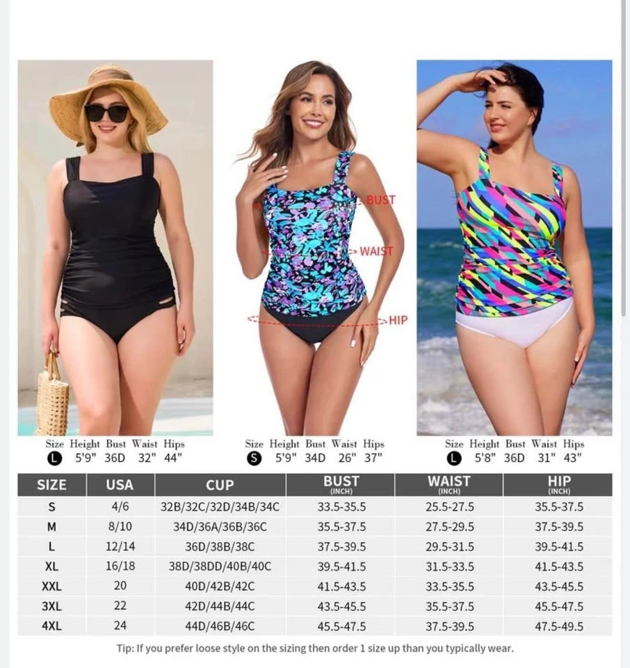 RELLECIGA Women's Bandeau Ruched Tankini Top Swimsuits - LARGE - photo 4