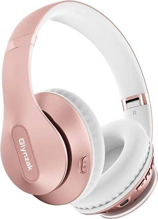 Glymnzak Wireless Headphones Rose Gold Hi-Res Sound