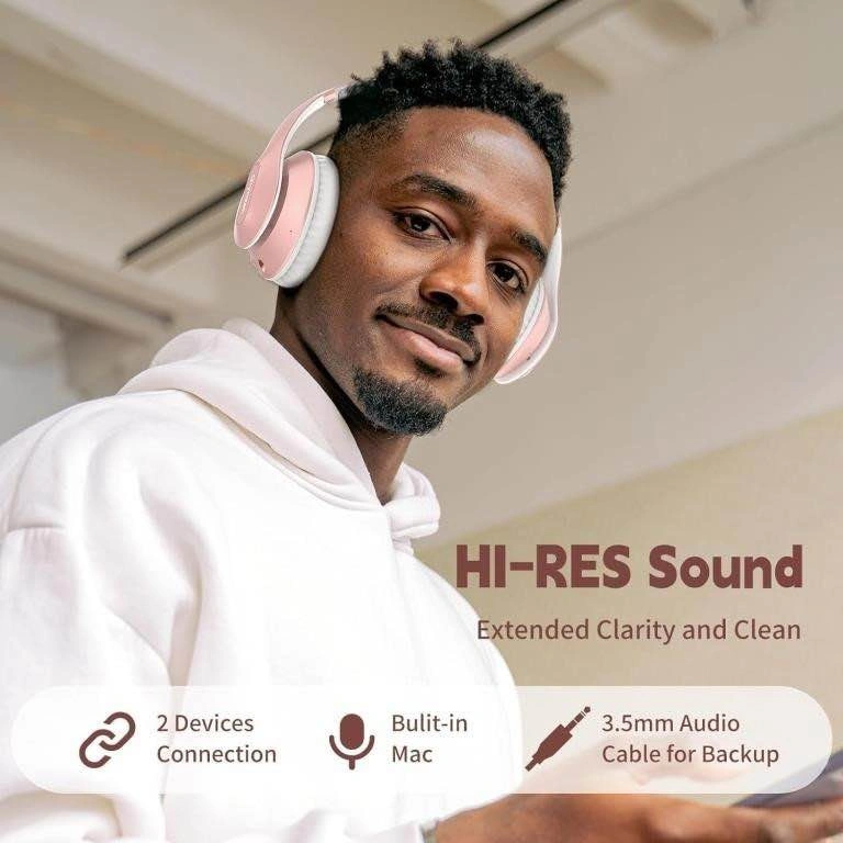Glymnzak Wireless Headphones Rose Gold Hi-Res Sound - photo 2