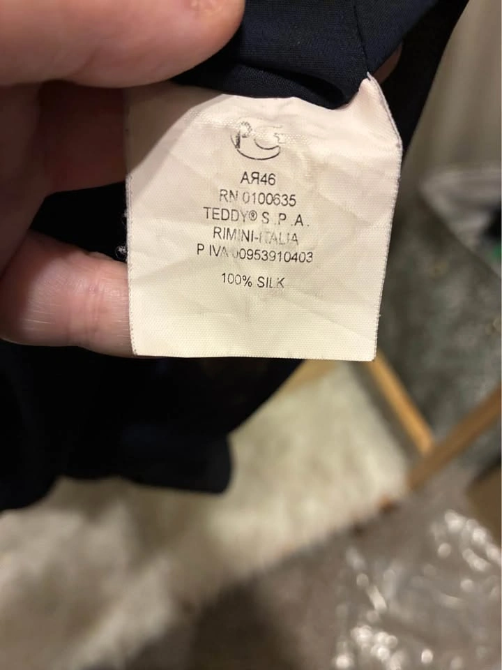 Valentina 100% Silk Navy Dress size Med - photo 3
