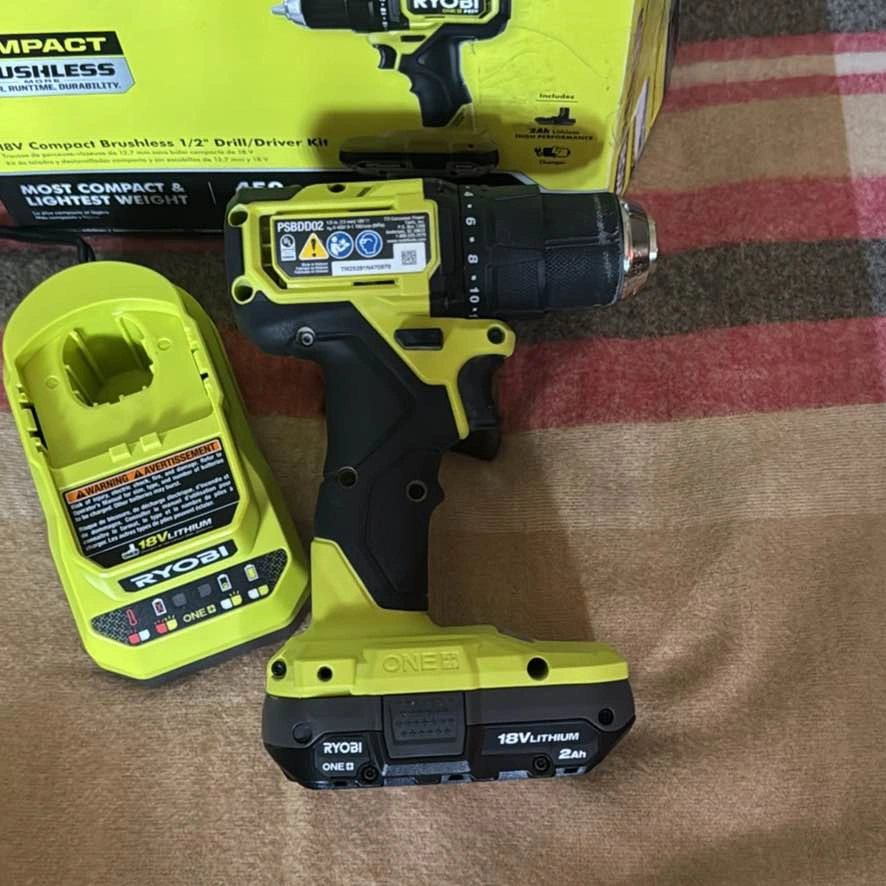 Ryobi 18v hp brushless 1/2” drill driver kit - photo 2