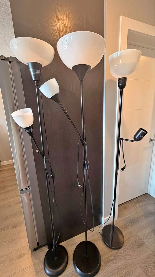 Set of 3 ikea Black Floor Lamps