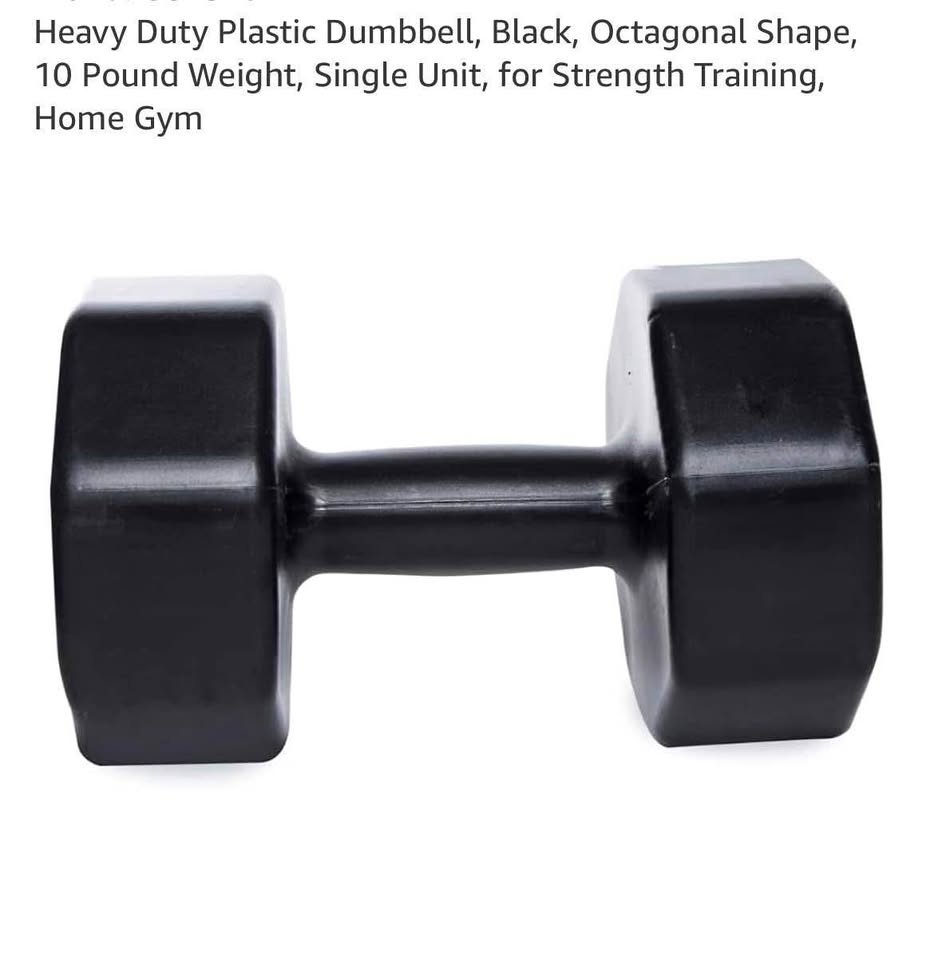 Heavy duty plastic dumbbell black 10 pounds seat off 2