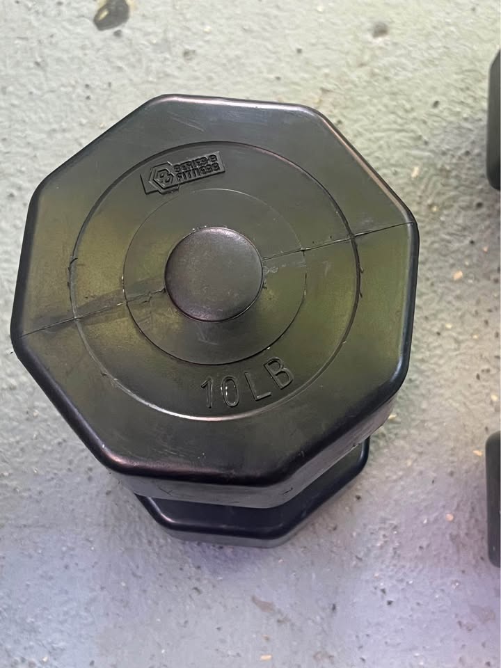 Heavy duty plastic dumbbell black 10 pounds seat off 2 - photo 3