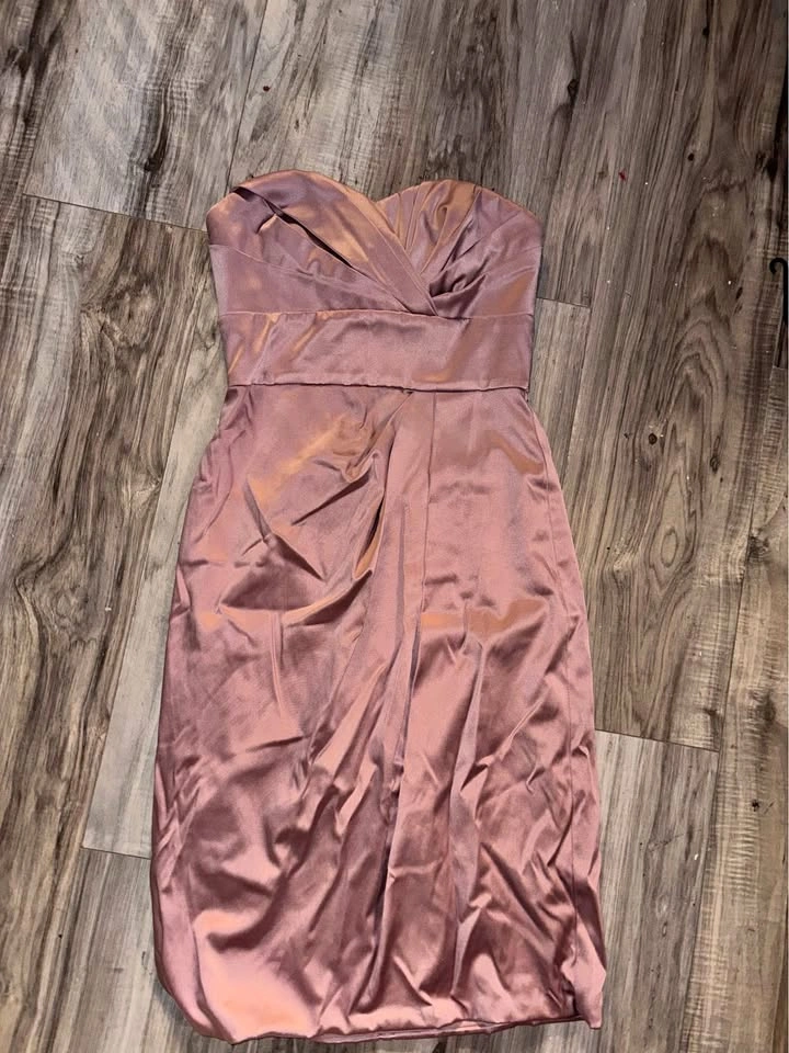 Le Château Strapless Satin Cocktail Dress